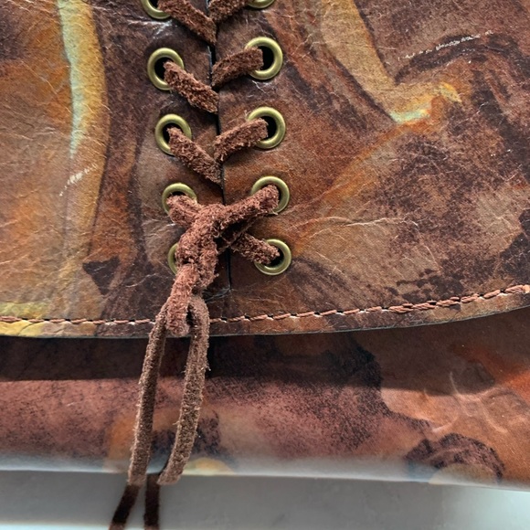 RARE Patricia Nash Hand Painted Women Mini Lace Leather Crossbody Bag - Picture 8 of 13